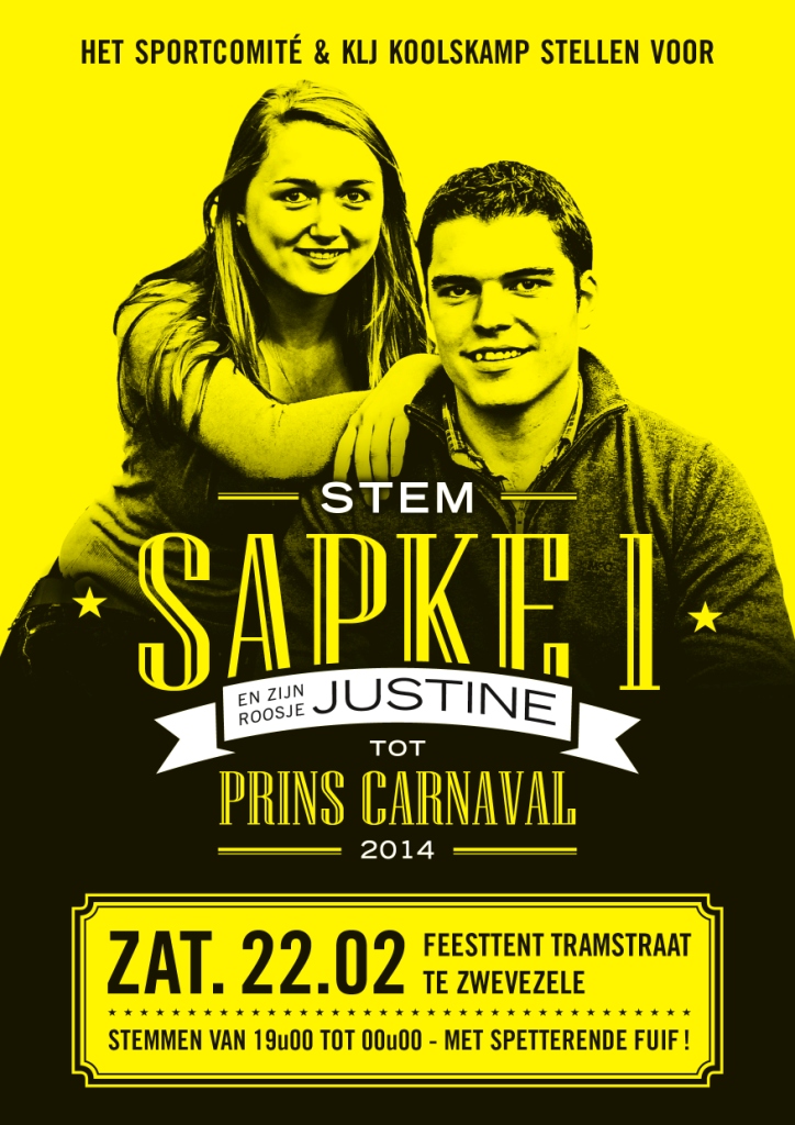 Kandidaat prins carnaval 2014 Mathias Sap & zijn roosje Justine Maes
